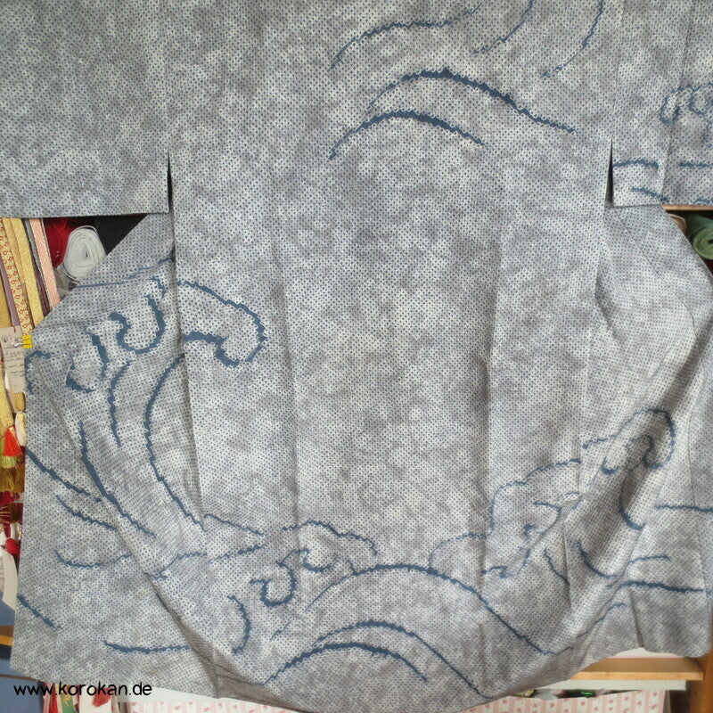 Full Shibori Welle Männer Juban Unterkimono reine Seide
