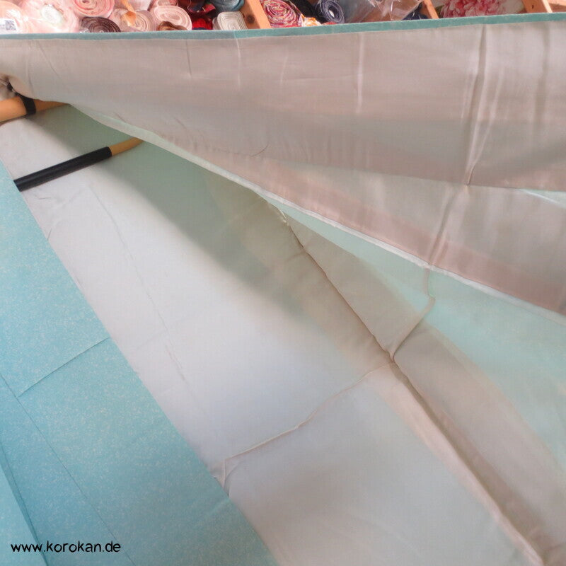 Tsukesage Seidencrepe Kimono Schneelandschaft mit Zweigen