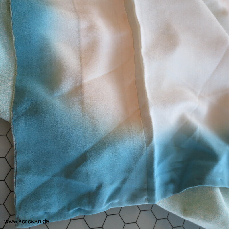 Tsukesage Seidencrepe Kimono Schneelandschaft mit Zweigen
