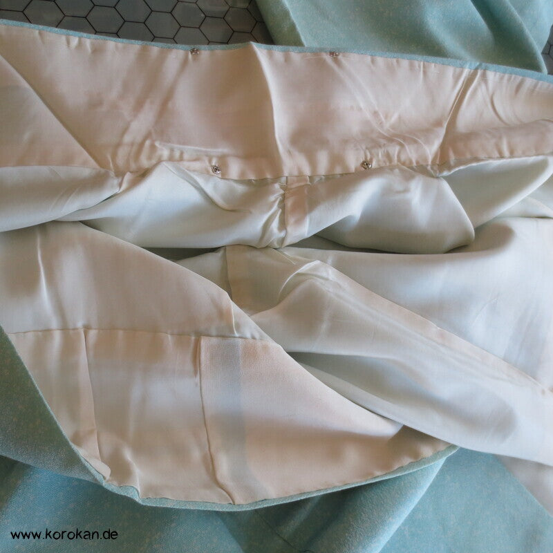 Tsukesage Seidencrepe Kimono Schneelandschaft mit Zweigen