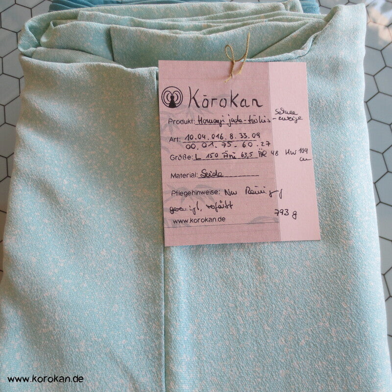 Tsukesage Seidencrepe Kimono Schneelandschaft mit Zweigen
