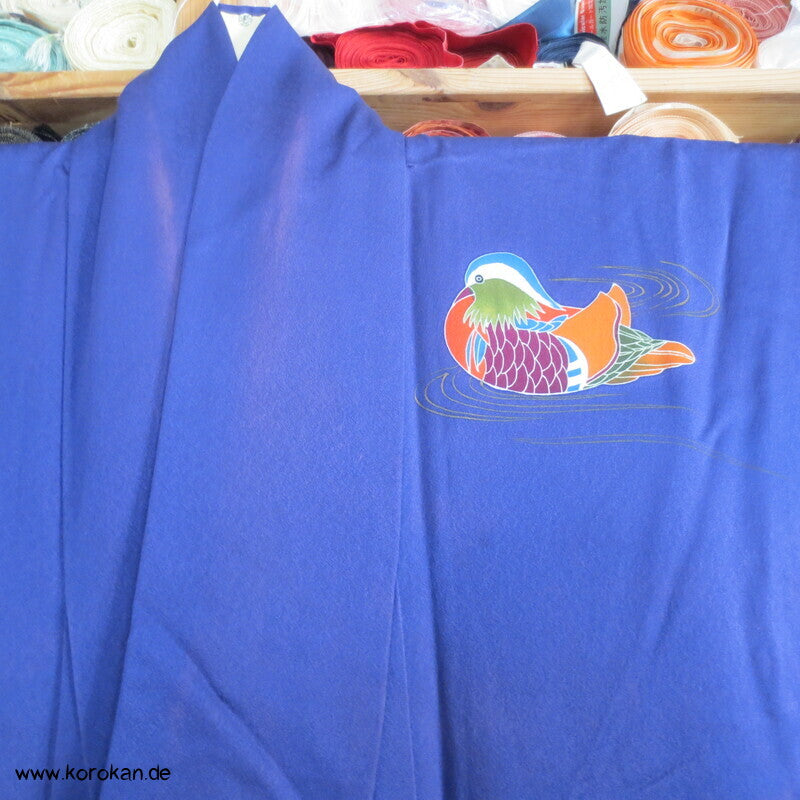 Mandarinenten Homongi Seidencrepesatin Japan Kimono