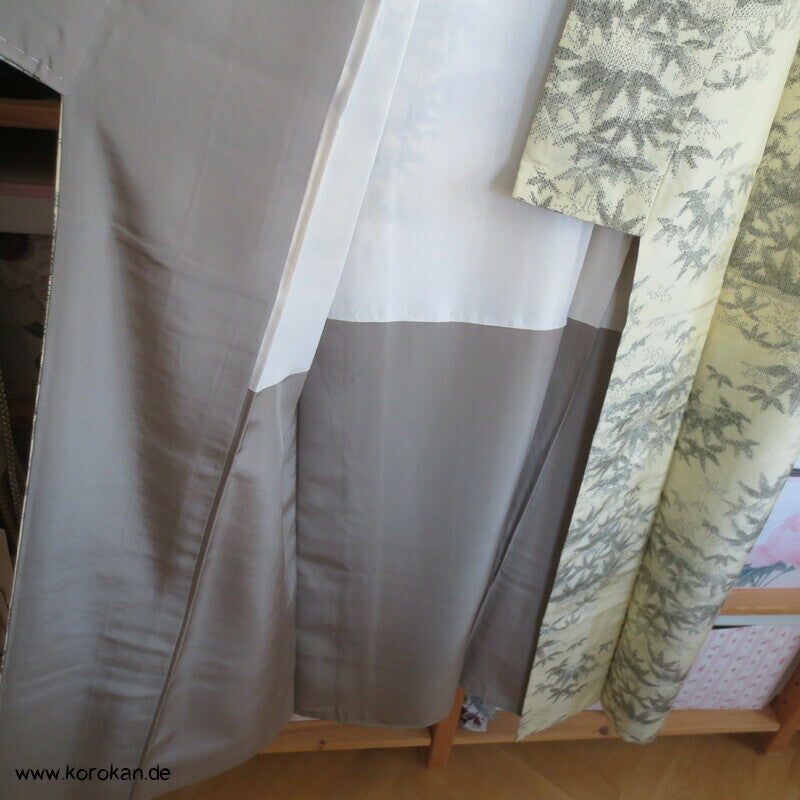 Tsumugi Seiden Kasuri Bambusmuster Kimono