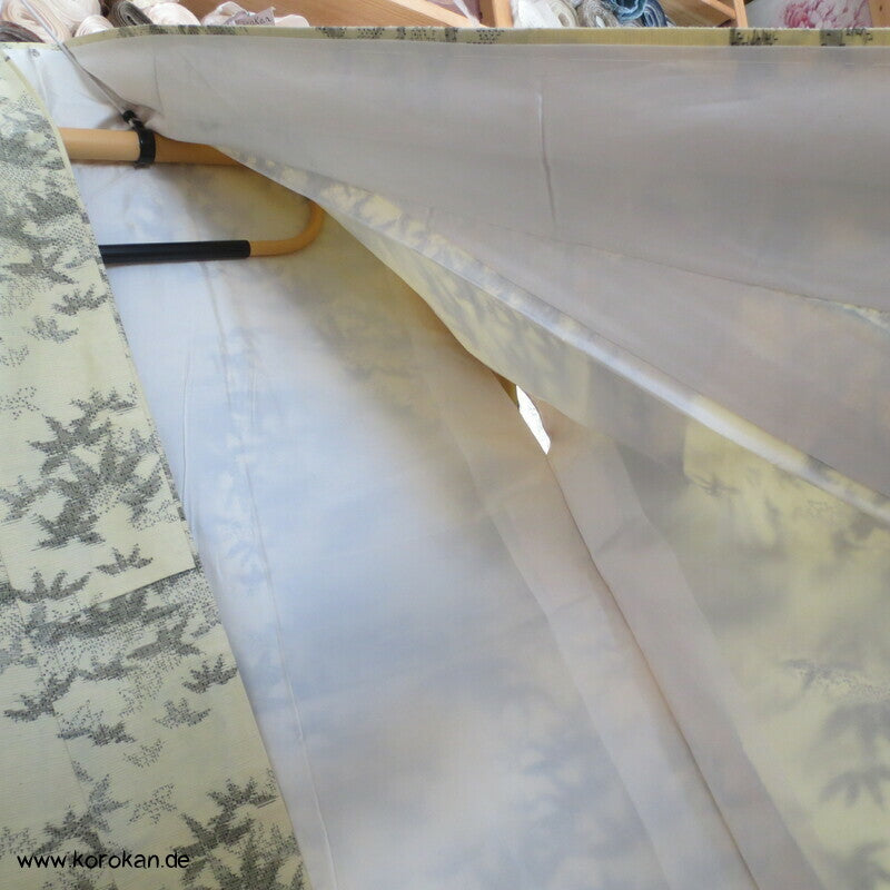 Tsumugi Seiden Kasuri Bambusmuster Kimono