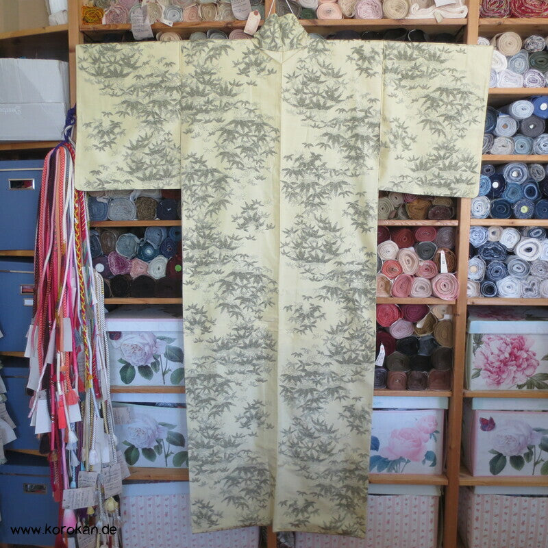 Tsumugi Seiden Kasuri Bambusmuster Kimono