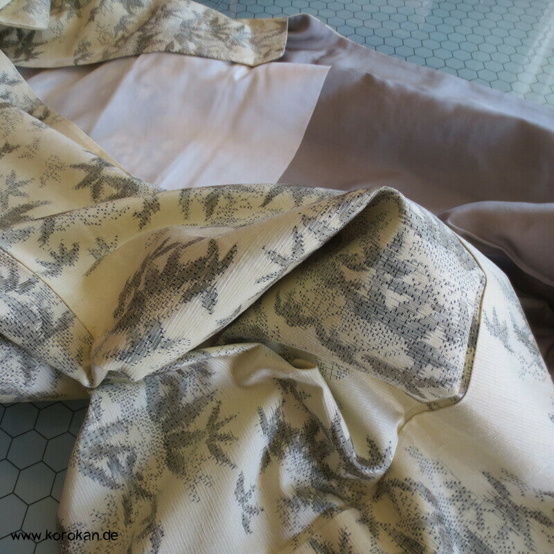 Tsumugi Seiden Kasuri Bambusmuster Kimono