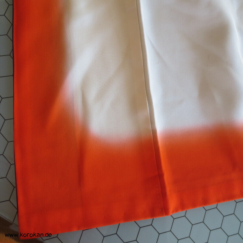 Mandarinenten Homongi Seidencrepesatin Japan Kimono