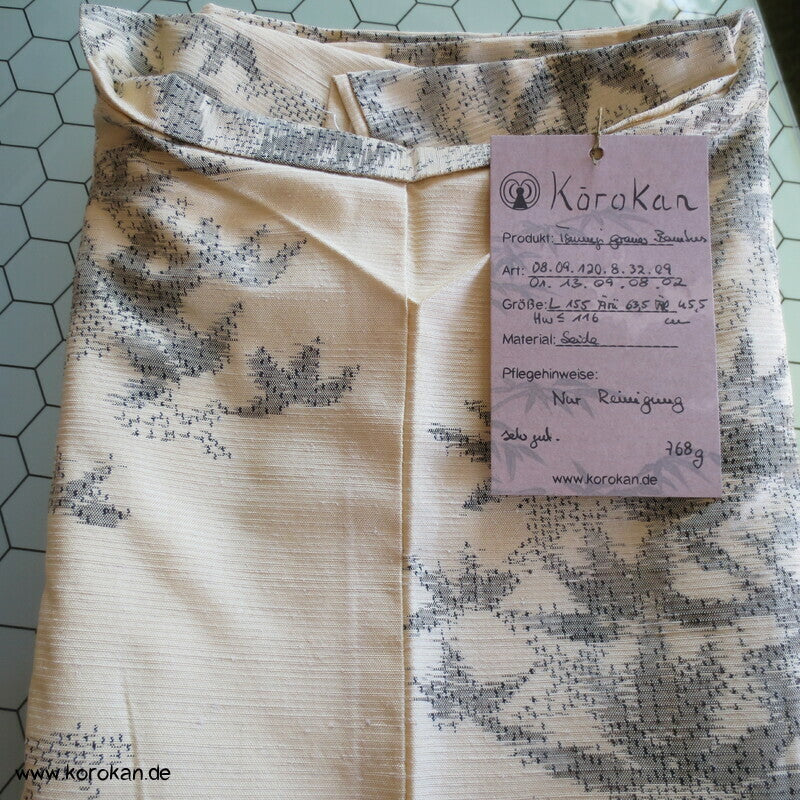 Tsumugi Seiden Kasuri Bambusmuster Kimono