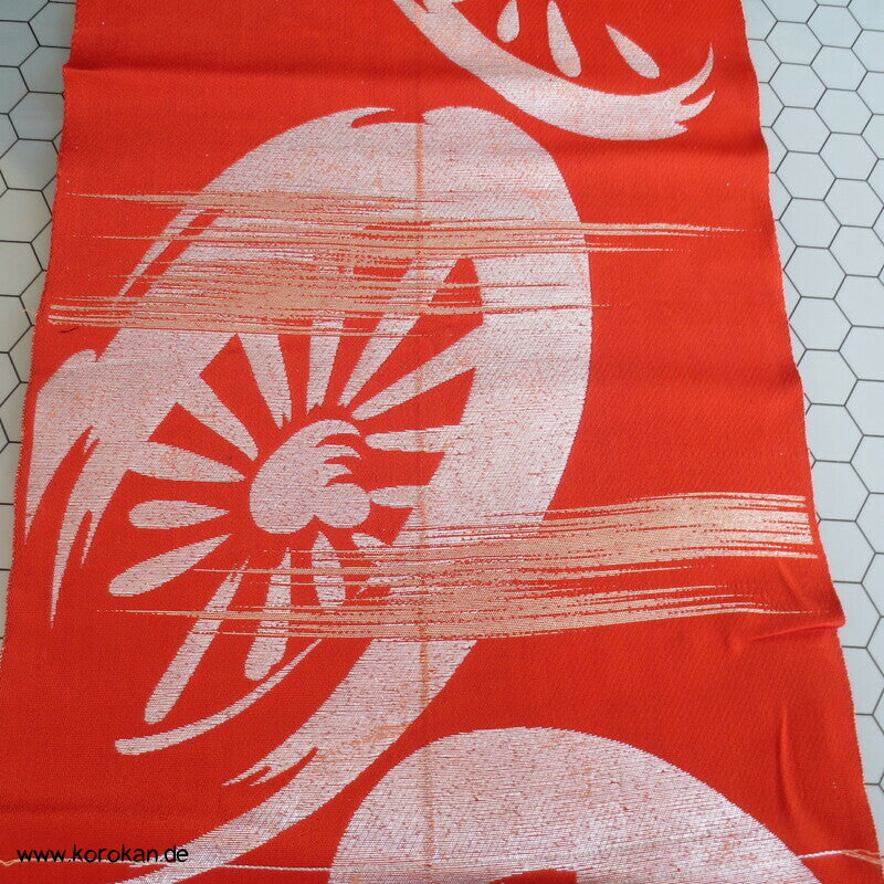 Araihari antiker Seidenbrokat Kimono Obi Genji Guruma