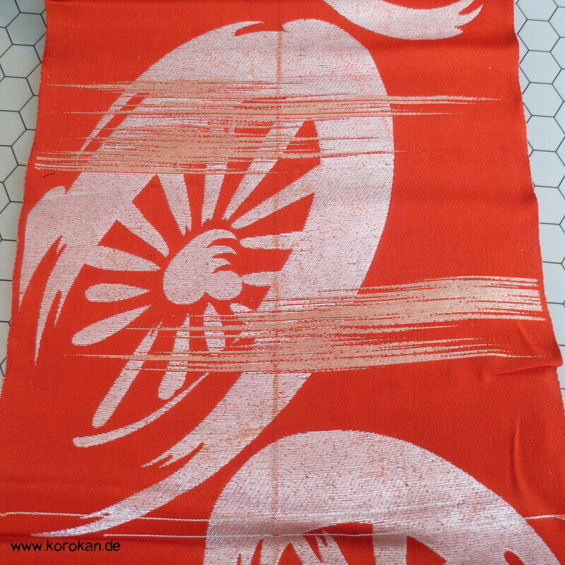 Araihari antiker Seidenbrokat Kimono Obi Genji Guruma