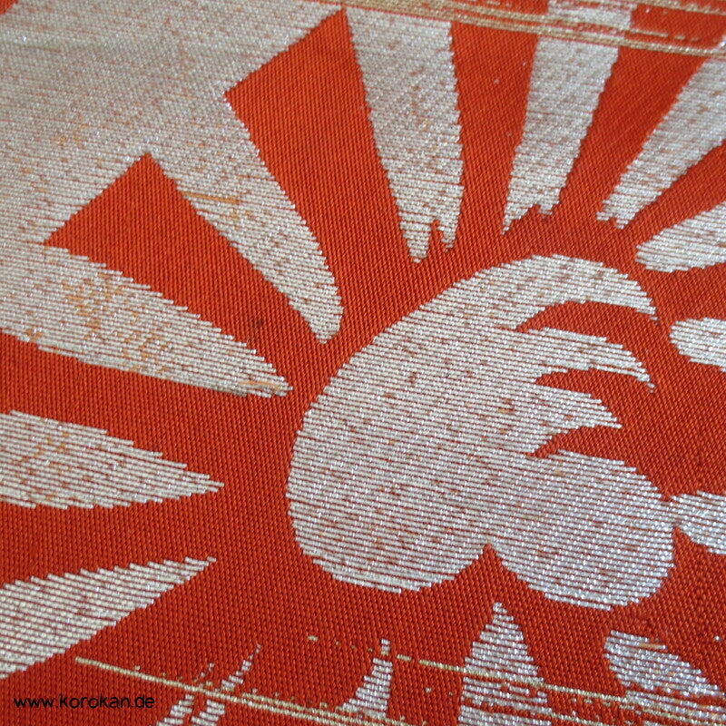Araihari antiker Seidenbrokat Kimono Obi Genji Guruma