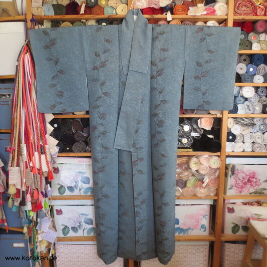 Blätterranken Komon Kimono Seidenjacquard mit etwas Lurex