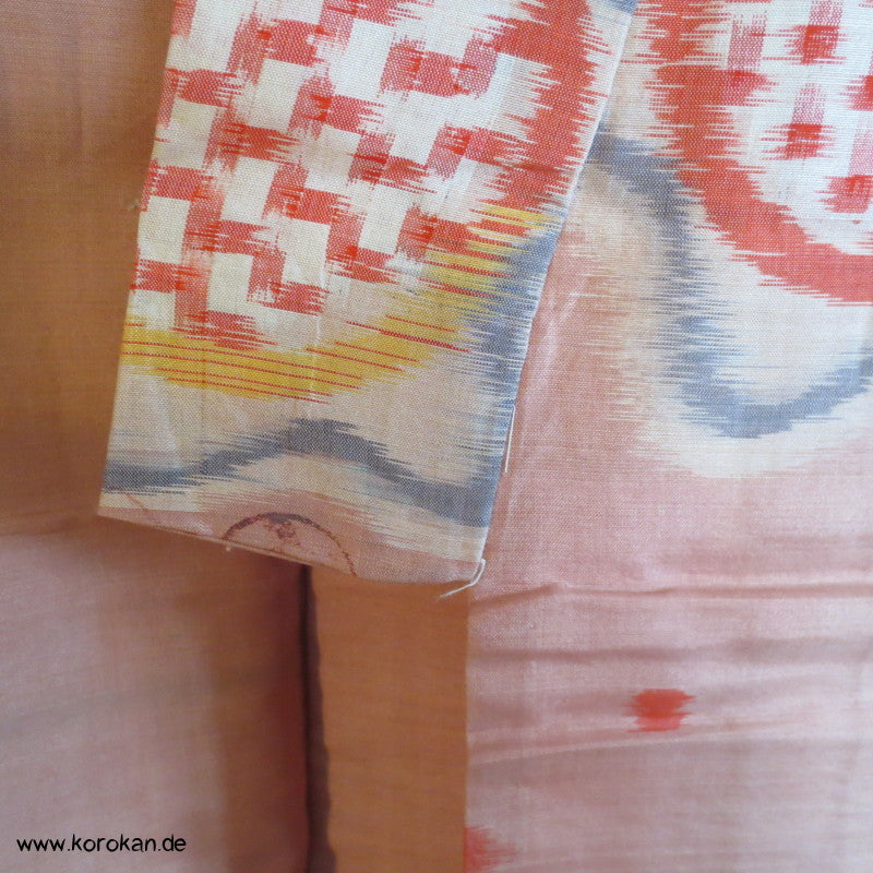 abstrahierte Blüten Meisen Komon Kimono