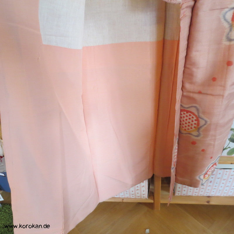 abstrahierte Blüten Meisen Komon Kimono