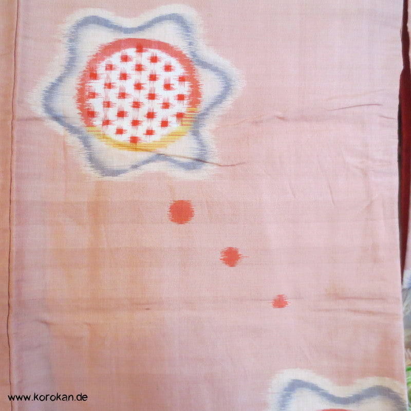 abstrahierte Blüten Meisen Komon Kimono