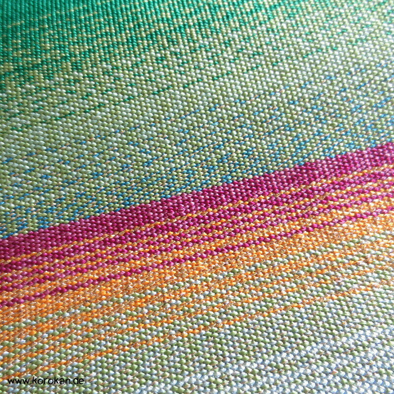 regenbogen Streifen auf grün Nagoya Obi