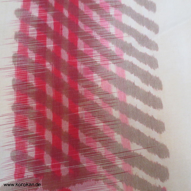 Streifen und Blütenrondelle Hitoe Meisen Komon Kimono