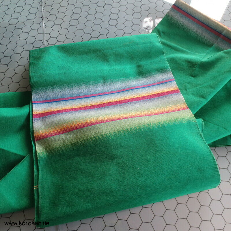 regenbogen Streifen auf grün Nagoya Obi