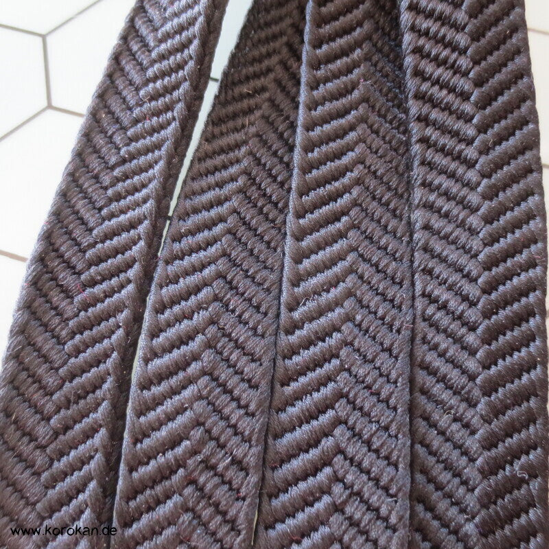 schwarz, schlicht, Vintage Obijime, Seide