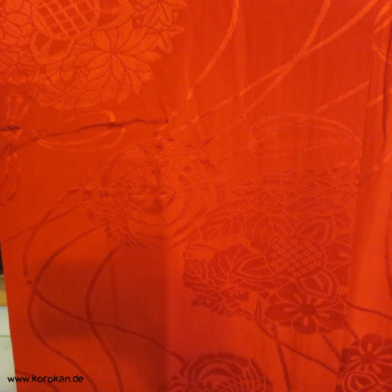 rote Phönix Seide Juban Kimono