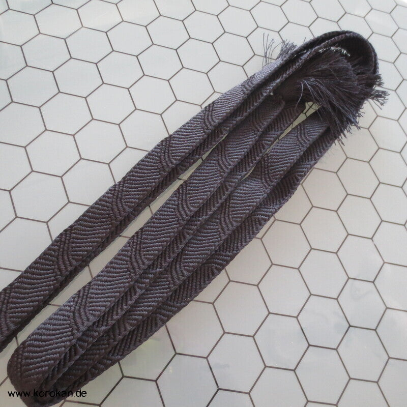 schwarz, schlicht, Vintage Obijime, Seide