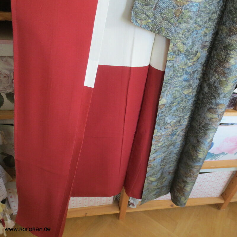 Tsumugi Seiden Kasuri Blätter, Bäume Kimono