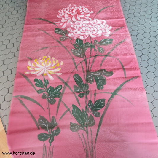 handgemalten Chrysanthemen Kimono Seide Panel