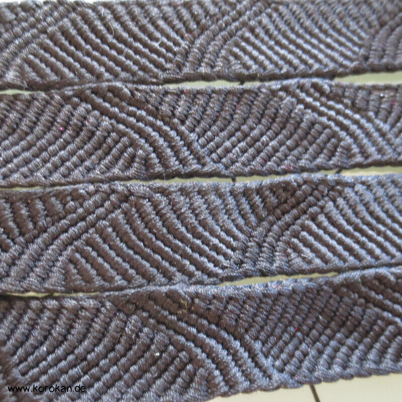 schwarz, schlicht, Vintage Obijime, Seide