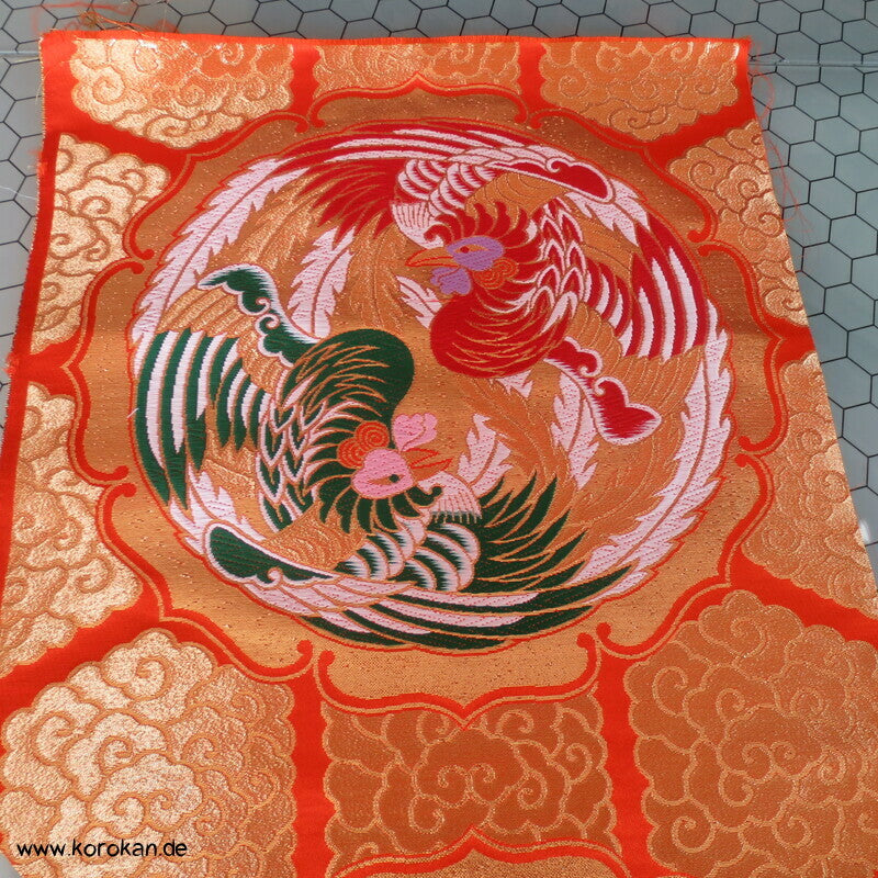 Phönix Roundels Seidenbrokat