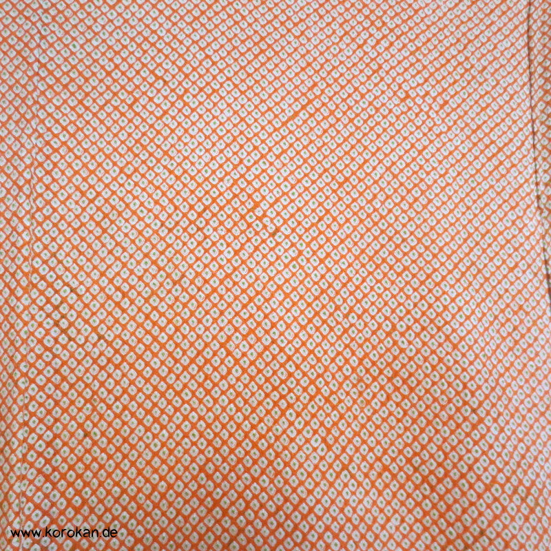Full Shibori orange grün fast ein Iromuji Kimono Seidendamast