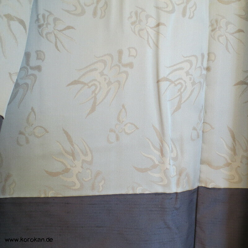 graublaue Tsumugi Seiden Haori Kimonojacke, Maskenfutter