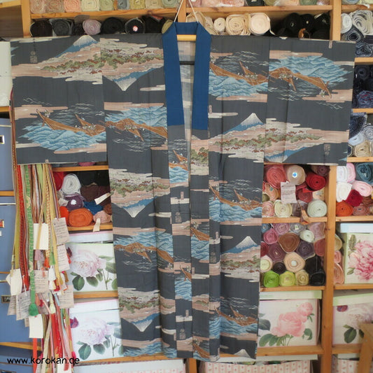 Tokkaido Szenen Wollmuslin Juban Unterkimono