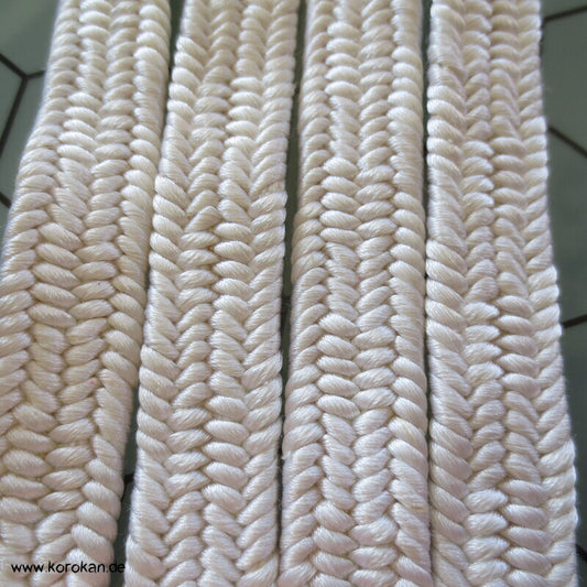 weiß, schlicht, Vintage Obijime, Seide