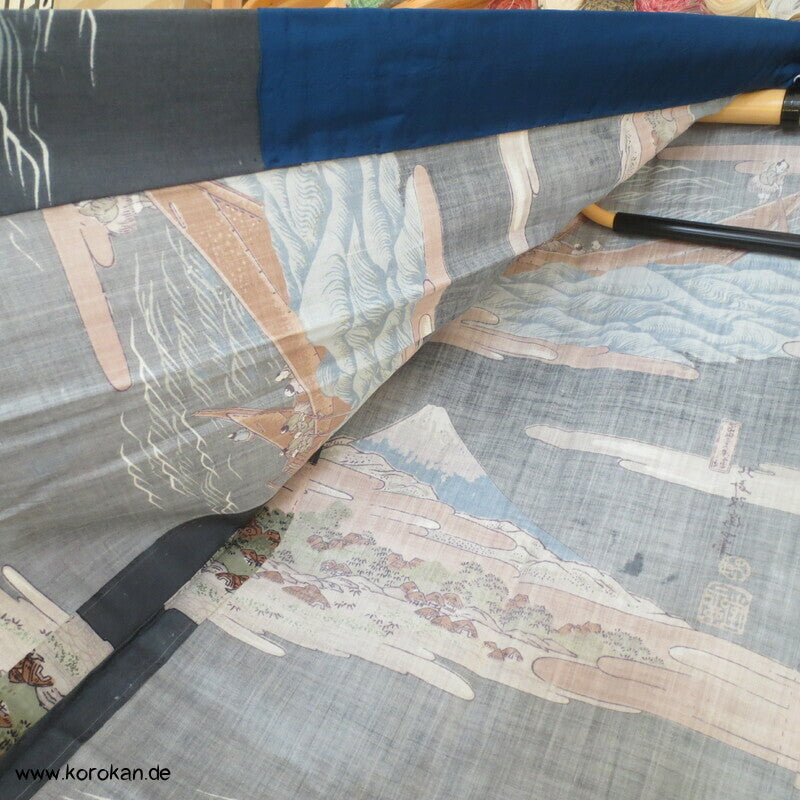 Tokkaido Szenen Wollmuslin Juban Unterkimono