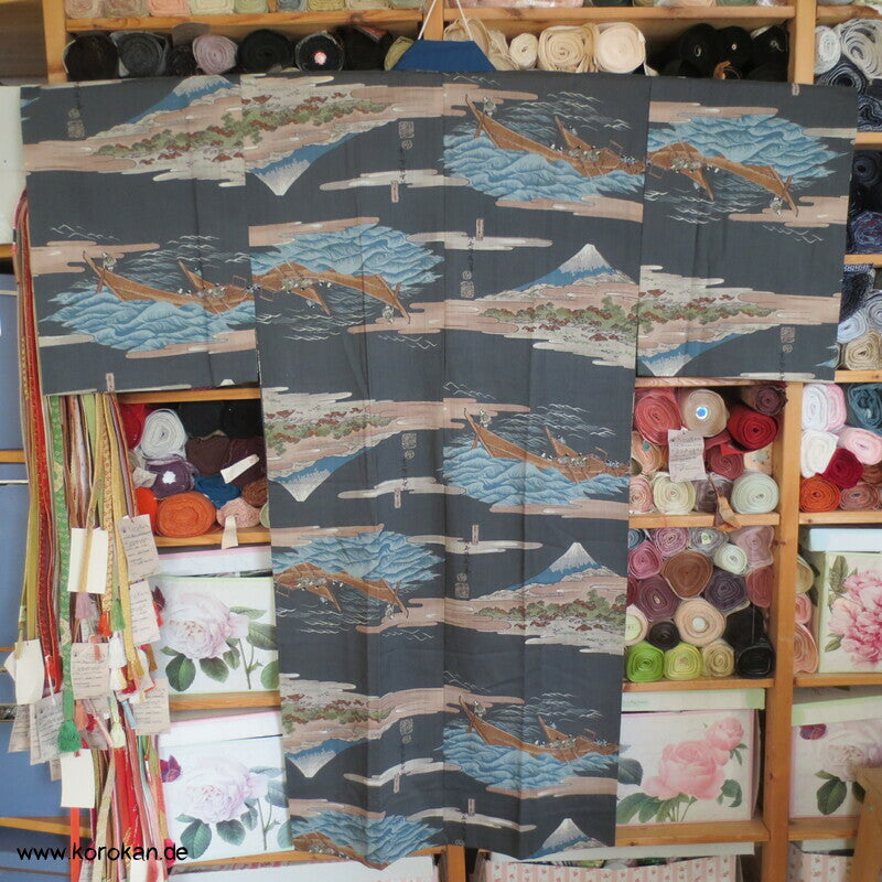 Tokkaido Szenen Wollmuslin Juban Unterkimono