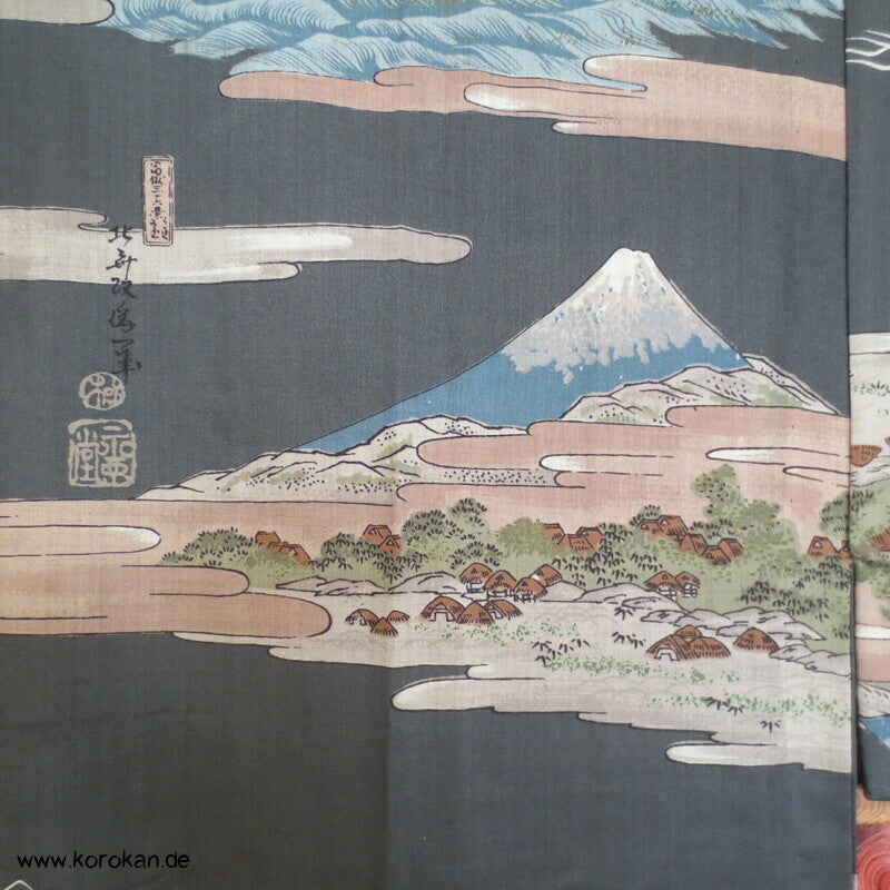 Tokkaido Szenen Wollmuslin Juban Unterkimono