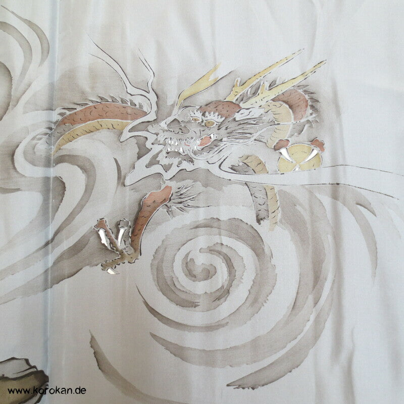 Tiger und Drachen Futter Tsumugi Kasuri Haori Männer Kimono Jacke