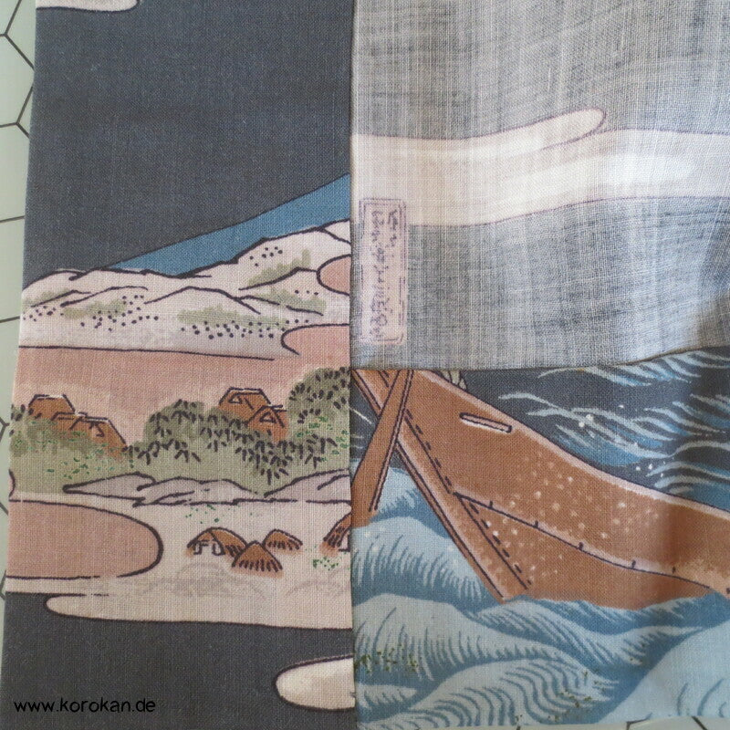 Tokkaido Szenen Wollmuslin Juban Unterkimono
