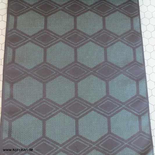 Stoffrolle Tsumugi Kimono Seide Tanmono, grün schwarze Kikko und Rauten