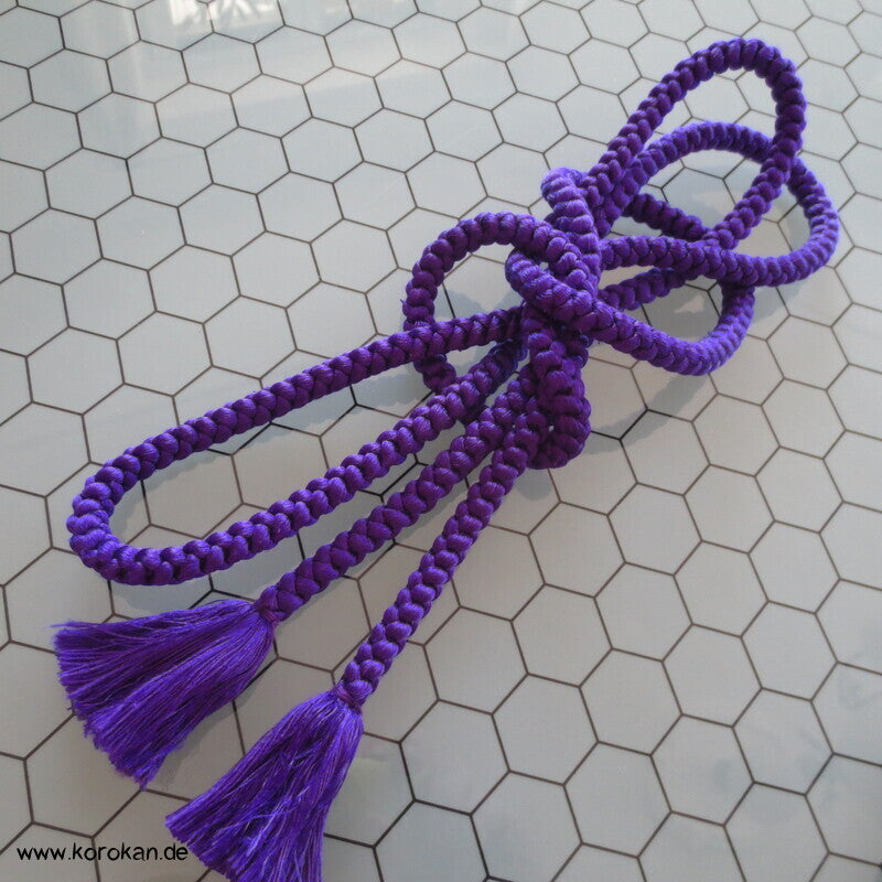 Seiden Obijime Kimonoband, rund, violett
