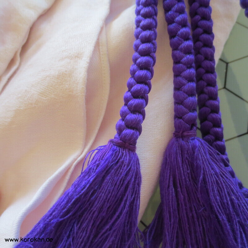 Seiden Obijime Kimonoband, rund, violett