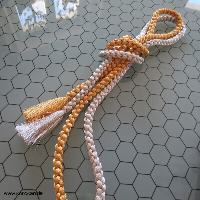 Seiden Obijime Kimonoband, rund, gold silber halb und halb