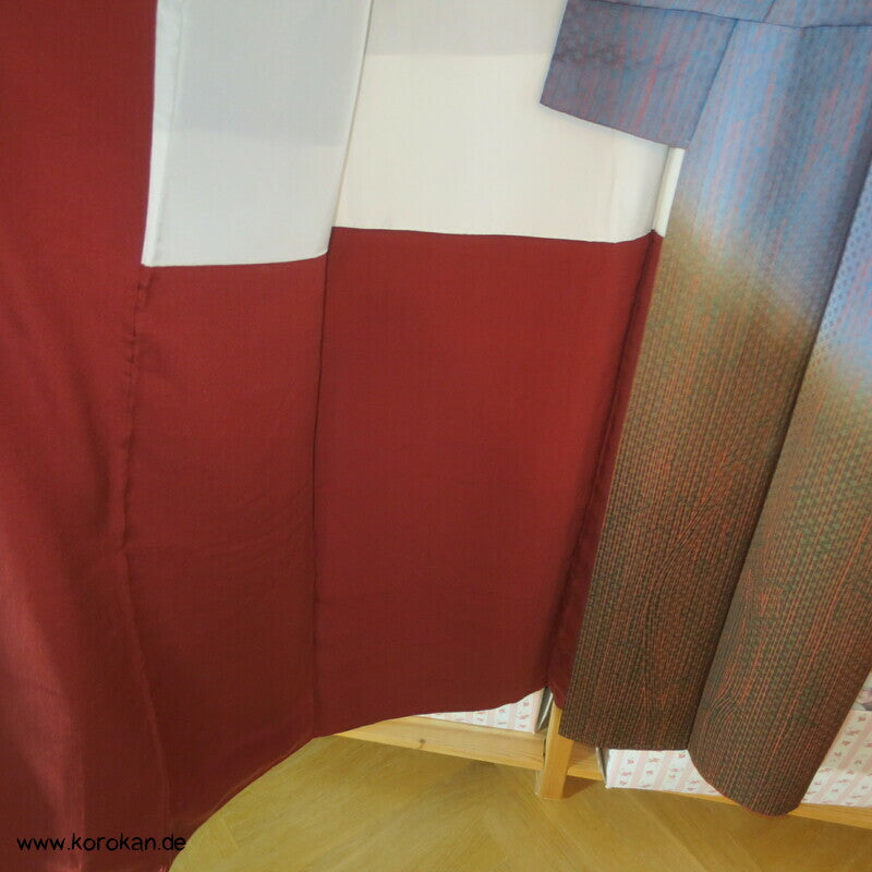Farbverlauf über feinen Streifen Homongi / Irotomesode Seidendamast Kimono