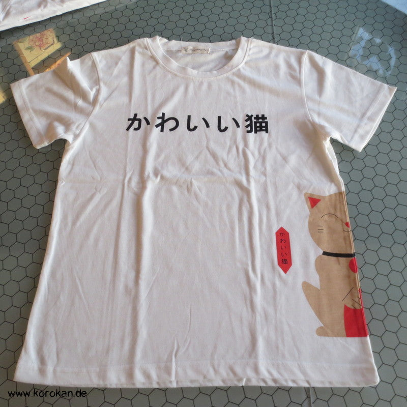 Maneki Neko T Shirt Gr. L