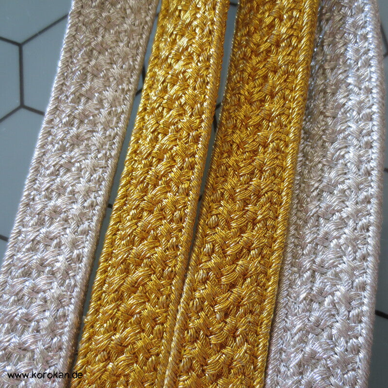 halb gold / halb silber Obijime, geflochten