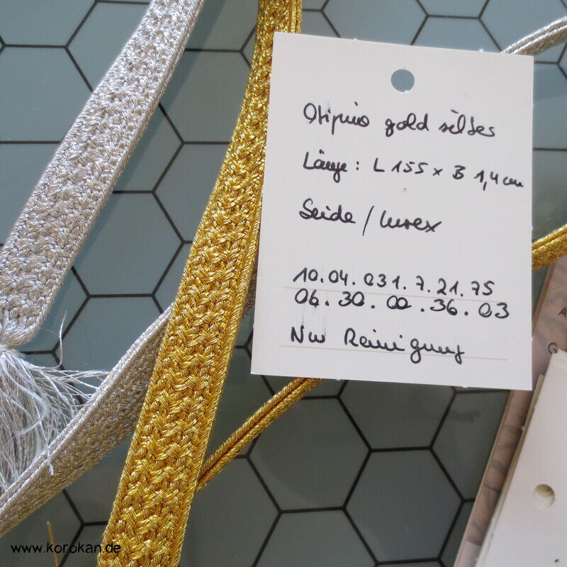 halb gold / halb silber Obijime, geflochten