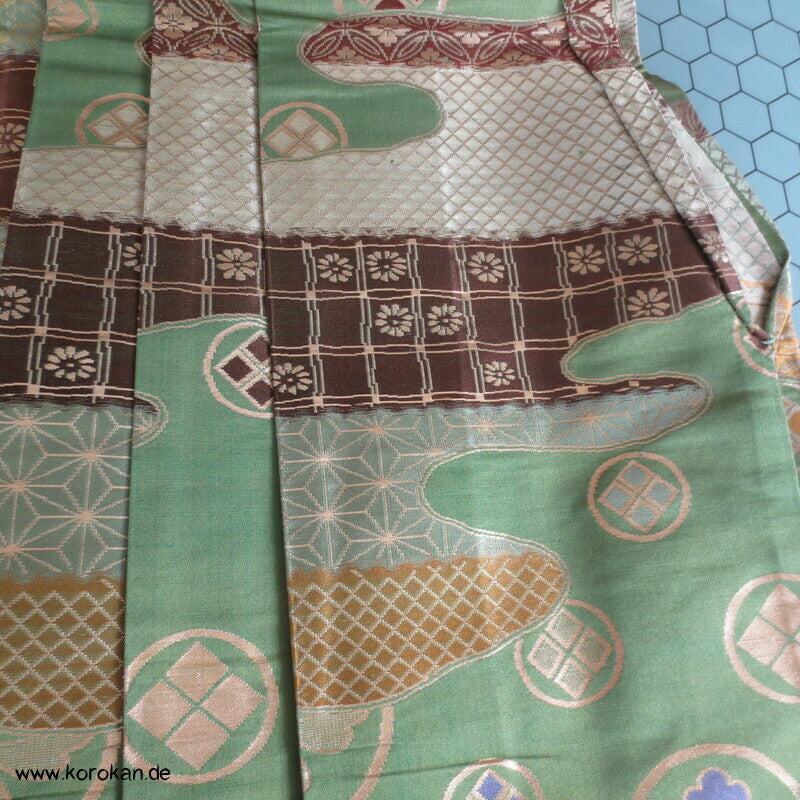 grün goldener Brokat Hakama - Umanori - Hosen - Typ