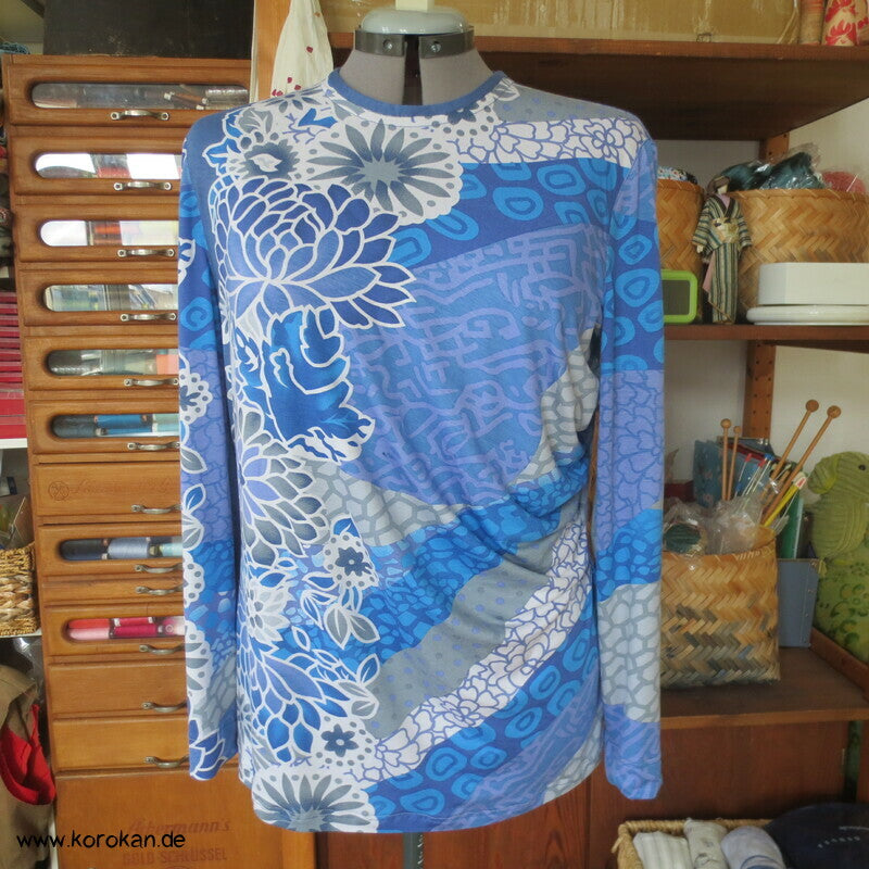 seitliche Raffung links, langarm Shirt