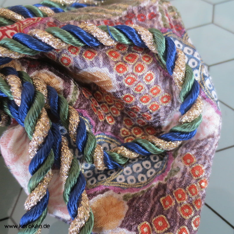 Kanzashi Haarschmuck auf Kamm - bunte Bänder