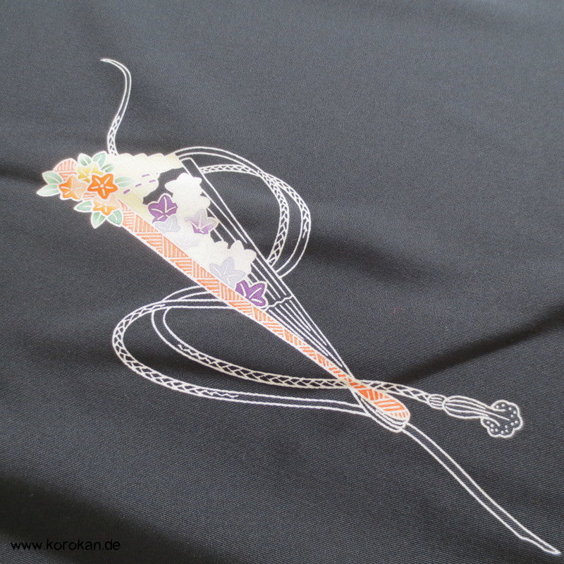 Fächermuster, bunt, detailreich Tomesode Kimono Seidenstoff